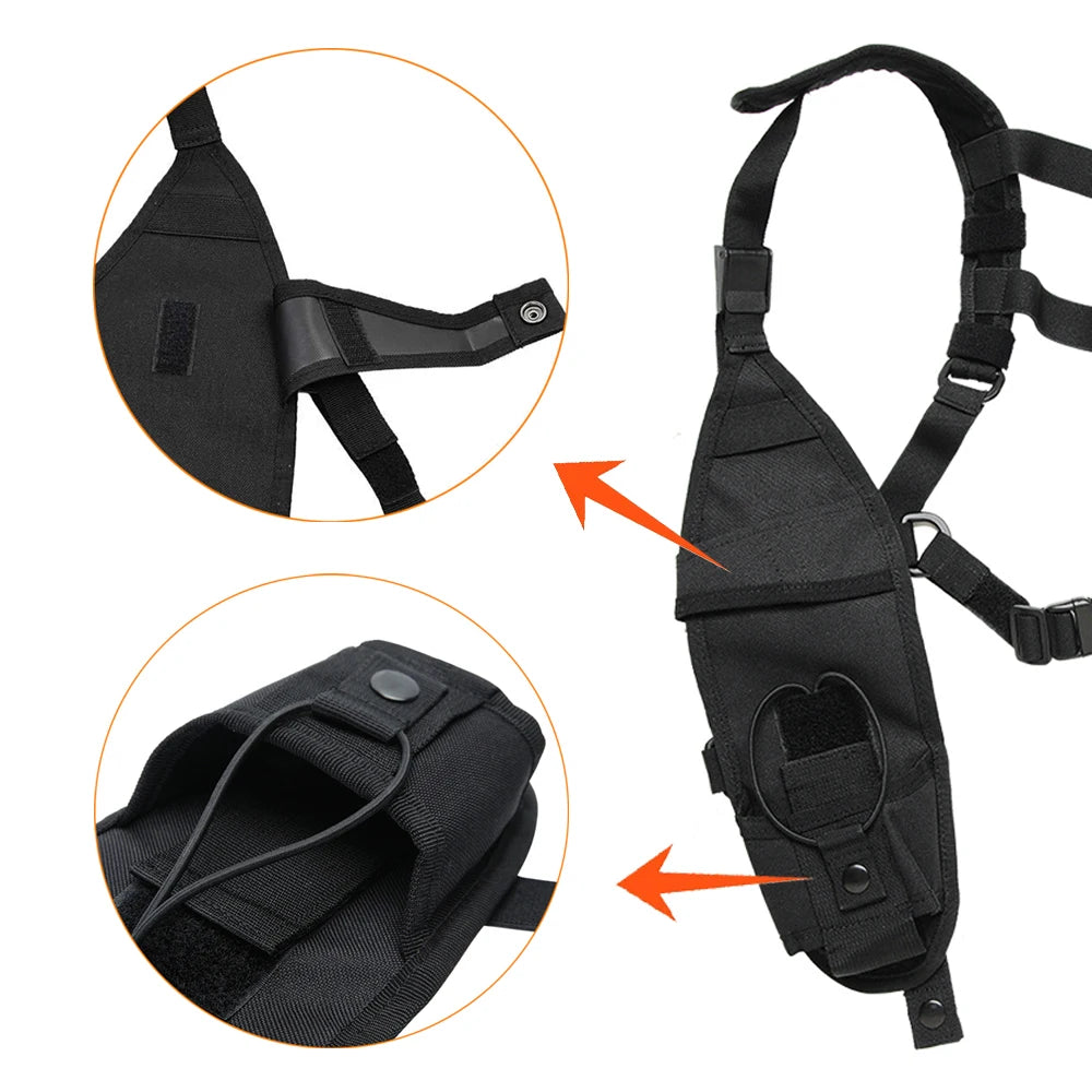 Radio Shoulder Harness Holster Chest Holder Universal Vest Rig Nylon Two-Way Radio Cases Walkie Talkie Search Rescue Essentials