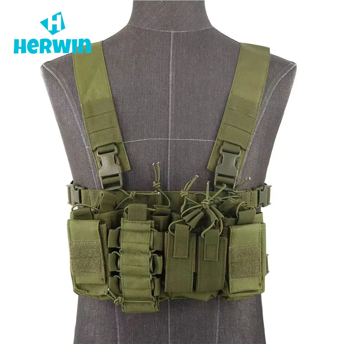 Hunting Clothes Tactical Magazine Pouch Holders Molle Radio Bags Vest Men Quick Release Bullet Clip Phone Water Bottle Vest