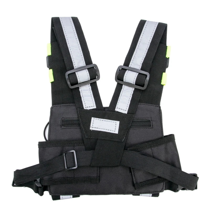 Walkie Talkie Chest Harness Holder Bag Universal Radio Shoulder Holster Two Way Radio Front Pack Reflective Vest